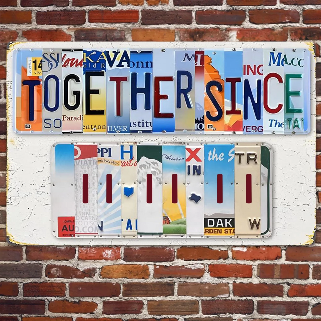 Together Since - Personalized Couple Cut Metal Sign 736340 - 736367 - DiyGiftly