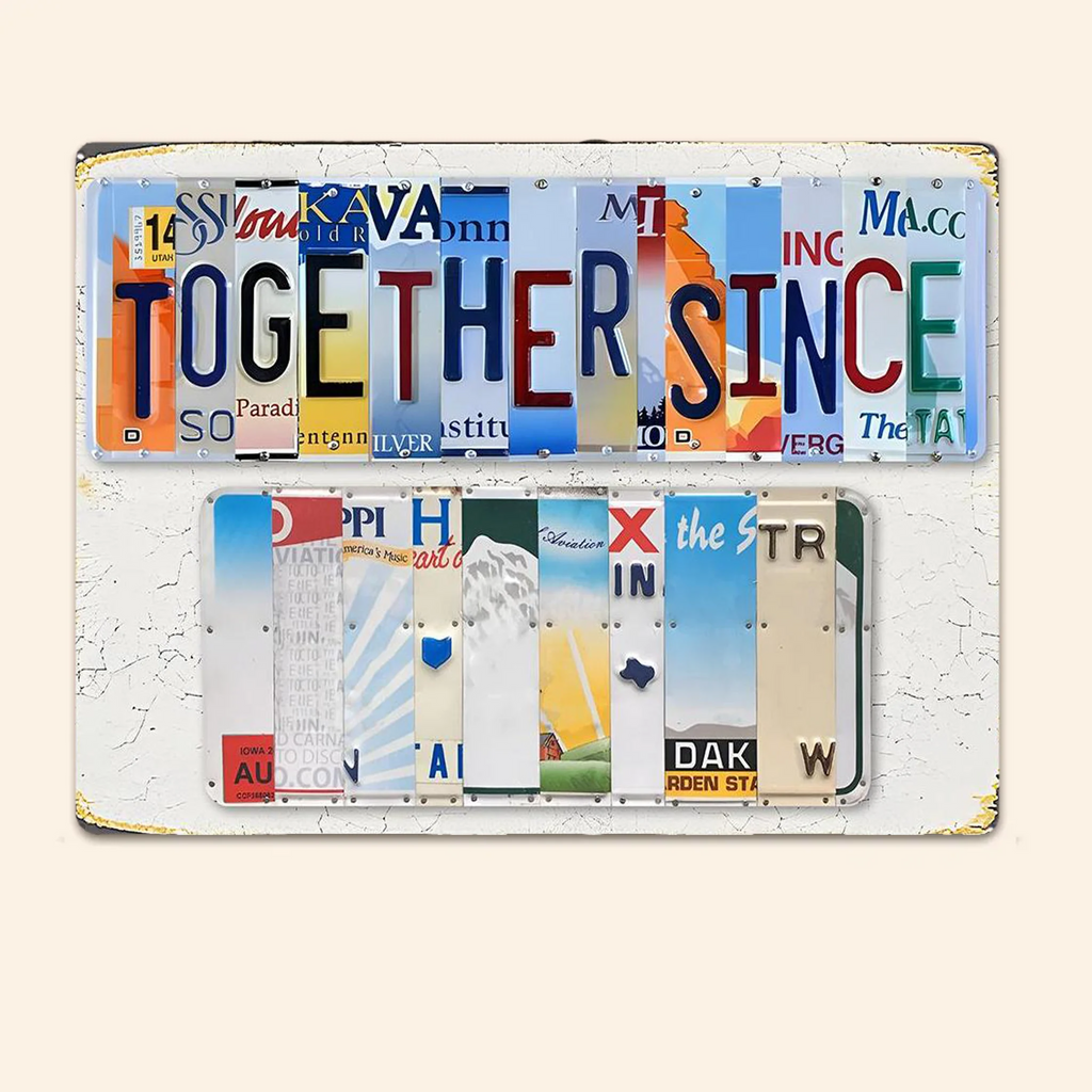 Together Since - Personalized Couple Cut Metal Sign 736340 - 736367 - DiyGiftly