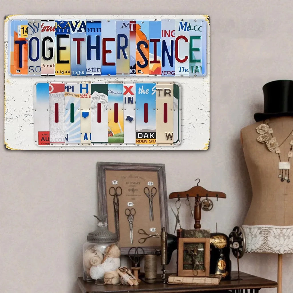 Together Since - Personalized Couple Cut Metal Sign 736340 - 736367 - DiyGiftly