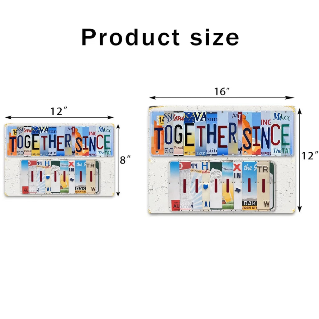 Together Since - Personalized Couple Cut Metal Sign 736340 - 736367 - DiyGiftly