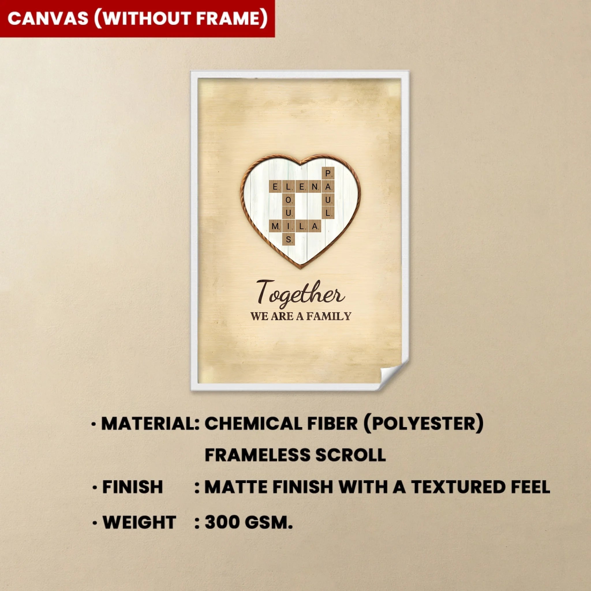 Together We Are A Family With Crosswords - Customizable Family Canvas 723976 - 723977 - DiyGiftly