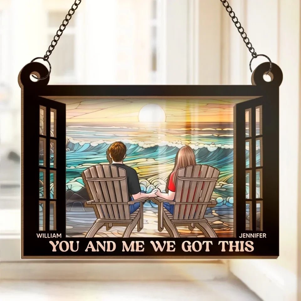 Together We Build A Life We Love - Couple Personalized Window Hanging Suncatcher - Gift For Husband Wife, Anniversary 666739 - DiyGiftly