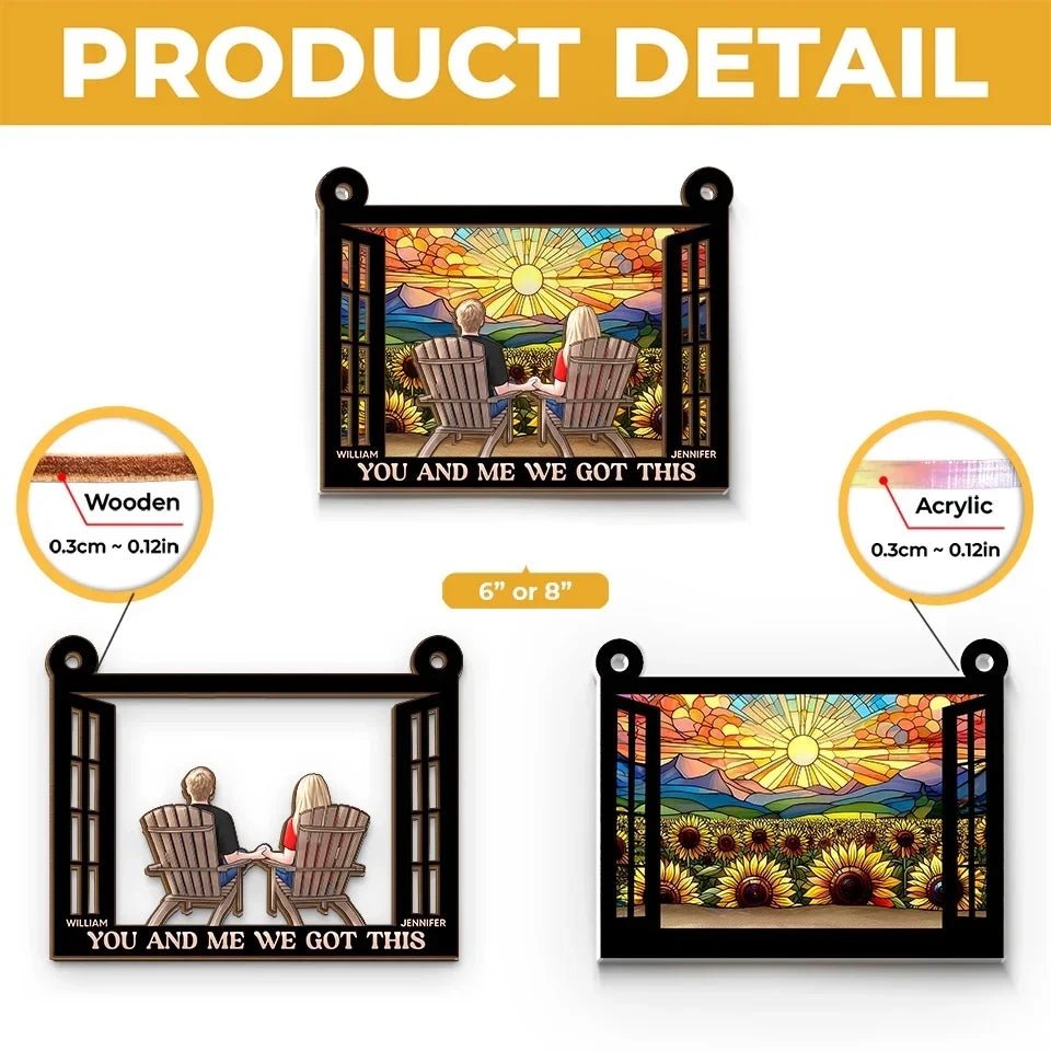 Together We Build A Life We Love - Couple Personalized Window Hanging Suncatcher - Gift For Husband Wife, Anniversary 666739 - DiyGiftly