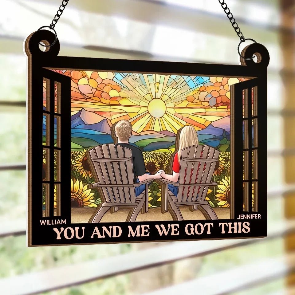 Together We Build A Life We Love - Couple Personalized Window Hanging Suncatcher - Gift For Husband Wife, Anniversary 666739 - DiyGiftly