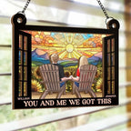 Together We Build A Life We Love - Couple Personalized Window Hanging Suncatcher - Gift For Husband Wife, Anniversary 666739 - DiyGiftly