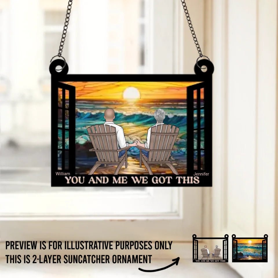 Together We Build A Life We Love - Couple Personalized Window Hanging Suncatcher - Gift For Husband Wife, Anniversary 666739 - DiyGiftly