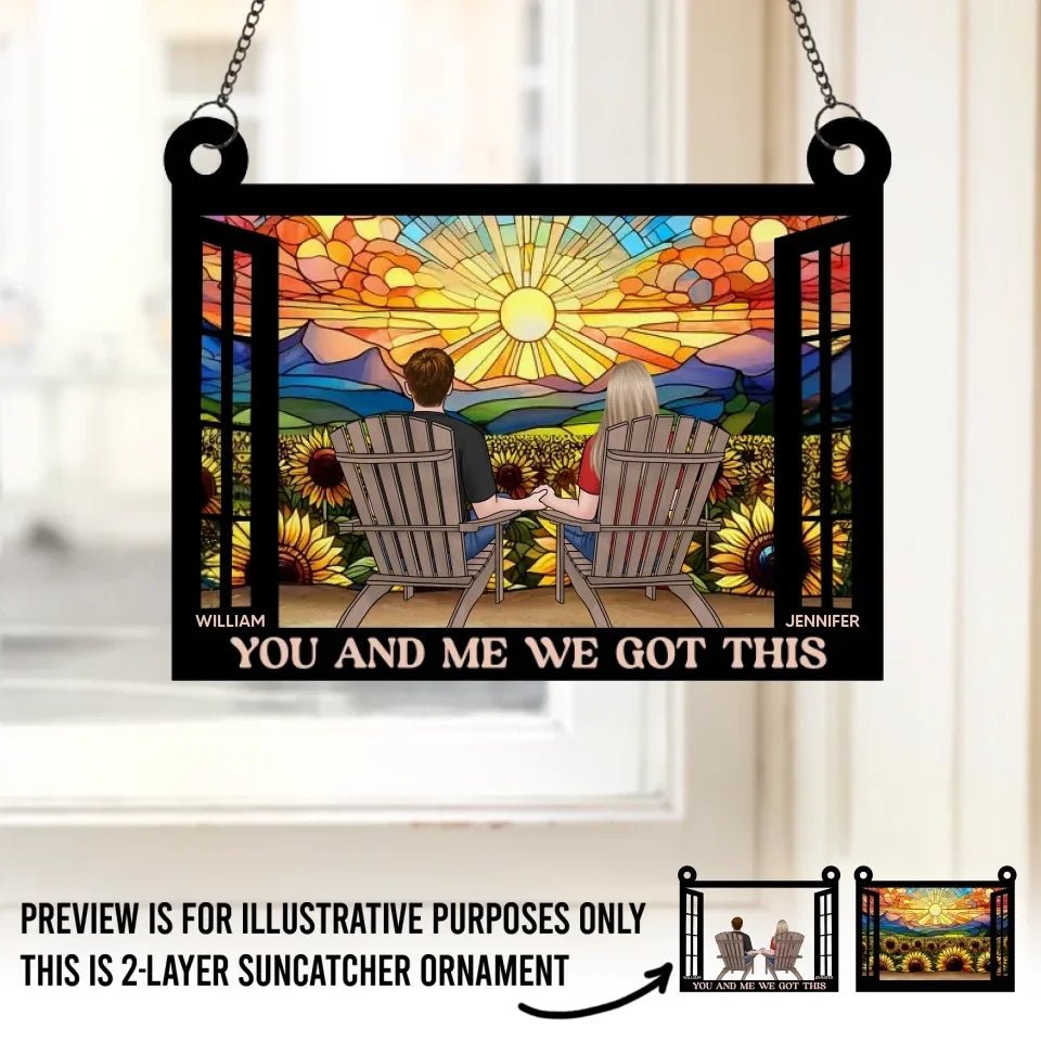 Together We Build A Life We Love - Couple Personalized Window Hanging Suncatcher - Gift For Husband Wife, Anniversary 666739 - DiyGiftly