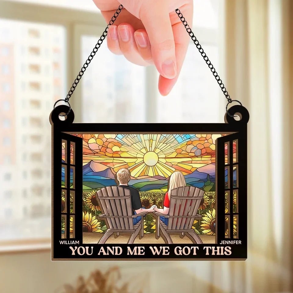 Together We Build A Life We Love - Couple Personalized Window Hanging Suncatcher - Gift For Husband Wife, Anniversary 666739 - DiyGiftly