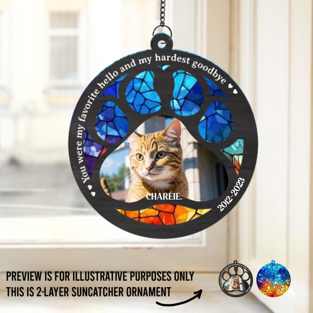 acrylic heart window keepsake for loss of cat