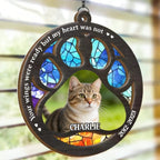custom photo cat memorial suncatcher ornament
