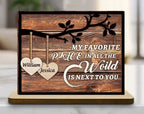 Tree Hearts - Personalized Custom 2 - Layer Wood Plaque With Flat Base 750691 - 751210 - DiyGiftly