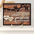 Tree Hearts - Personalized Custom 2 - Layer Wood Plaque With Flat Base 750691 - 751210 - DiyGiftly