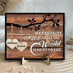 Tree Hearts - Personalized Custom 2 - Layer Wood Plaque With Flat Base 750691 - 751210 - DiyGiftly