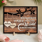 Tree Hearts - Personalized Custom 2 - Layer Wood Plaque With Flat Base 750691 - 751210 - DiyGiftly