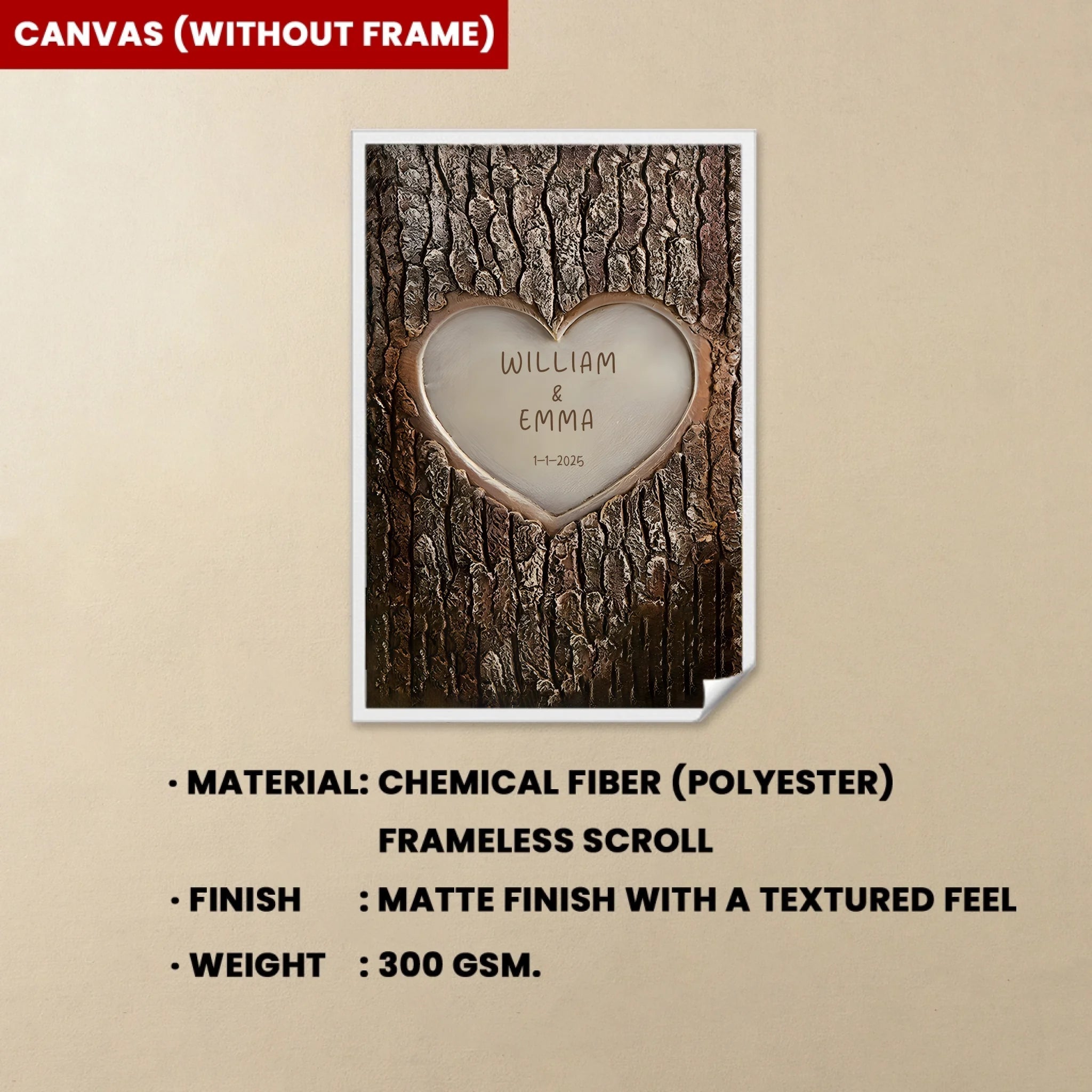 Tree Of Love Personalized - Custom Canvas & Poster - Wood Framed Canvas & Framed Poster - Perfect Gift for Love,Valentine's Day gift 759051 - DiyGiftly