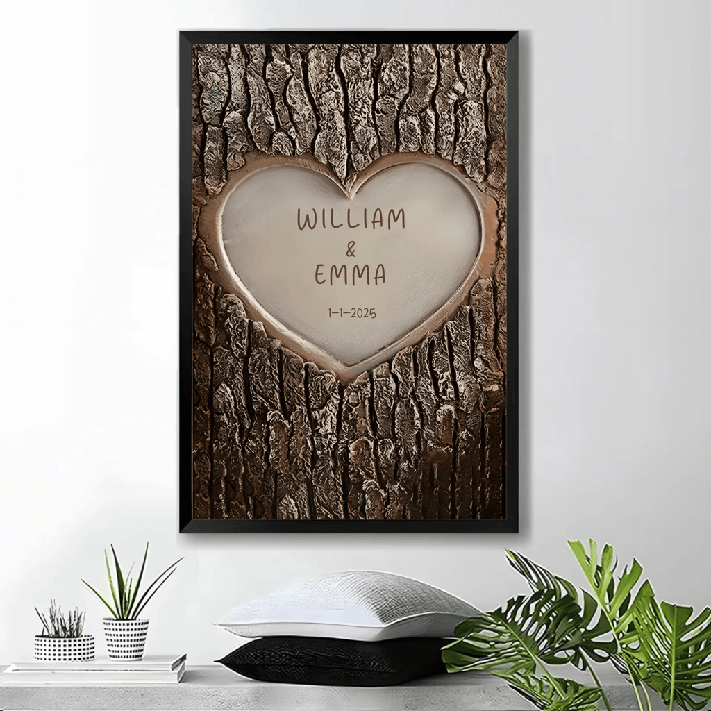 Tree Of Love Personalized - Custom Canvas & Poster - Wood Framed Canvas & Framed Poster - Perfect Gift for Love,Valentine's Day gift 759051 - DiyGiftly