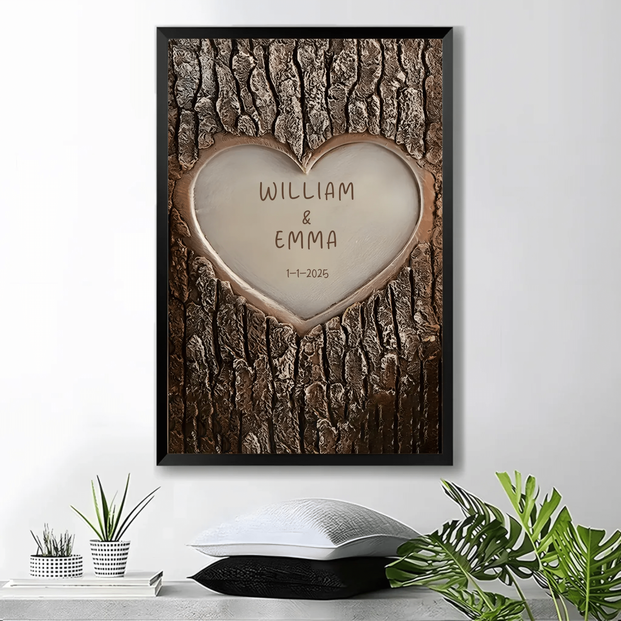 Tree Of Love Personalized - Custom Canvas & Poster - Wood Framed Canvas & Framed Poster - Perfect Gift for Love,Valentine's Day gift 759051 - DiyGiftly