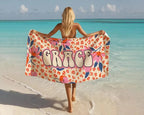Tropical trend pattern Personalized Beach Towel Personalized Name Bath Towel Custom Pool Towel Beach Towel With Name Birthday Vacation Gift 15441920 - DiyGiftly
