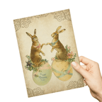 Two Bunnies and Easter Eggs Gift Card – Festive Spring Greeting Card - DiyGiftly
