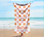 Two color checker Personalized Beach Towel Personalized Name Bath Towel Custom Towel Beach Towel With Name Outside Birthday gift 98005248 - DiyGiftly