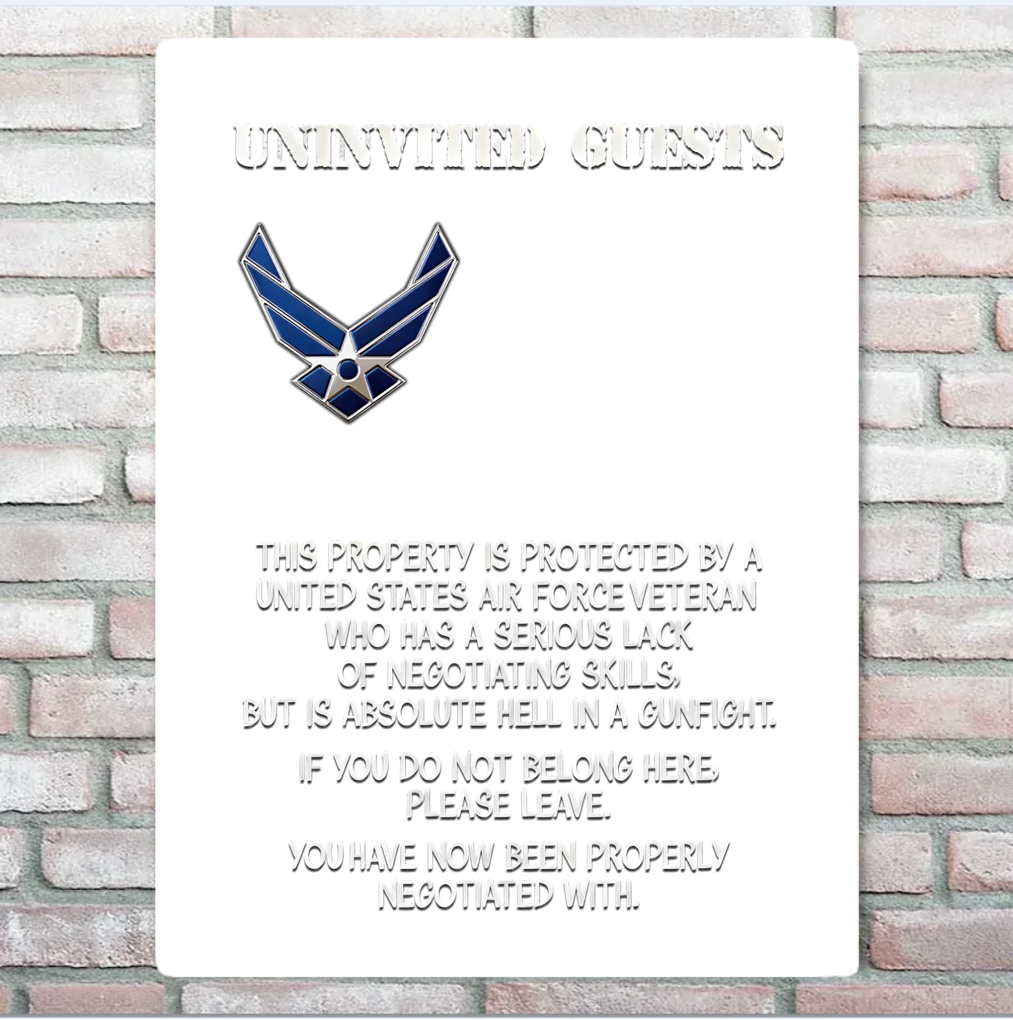 Uninvited Guests This Property Is Protected By A Veteran Personalized Custom Metal Sign 746785 - 746888 - DiyGiftly