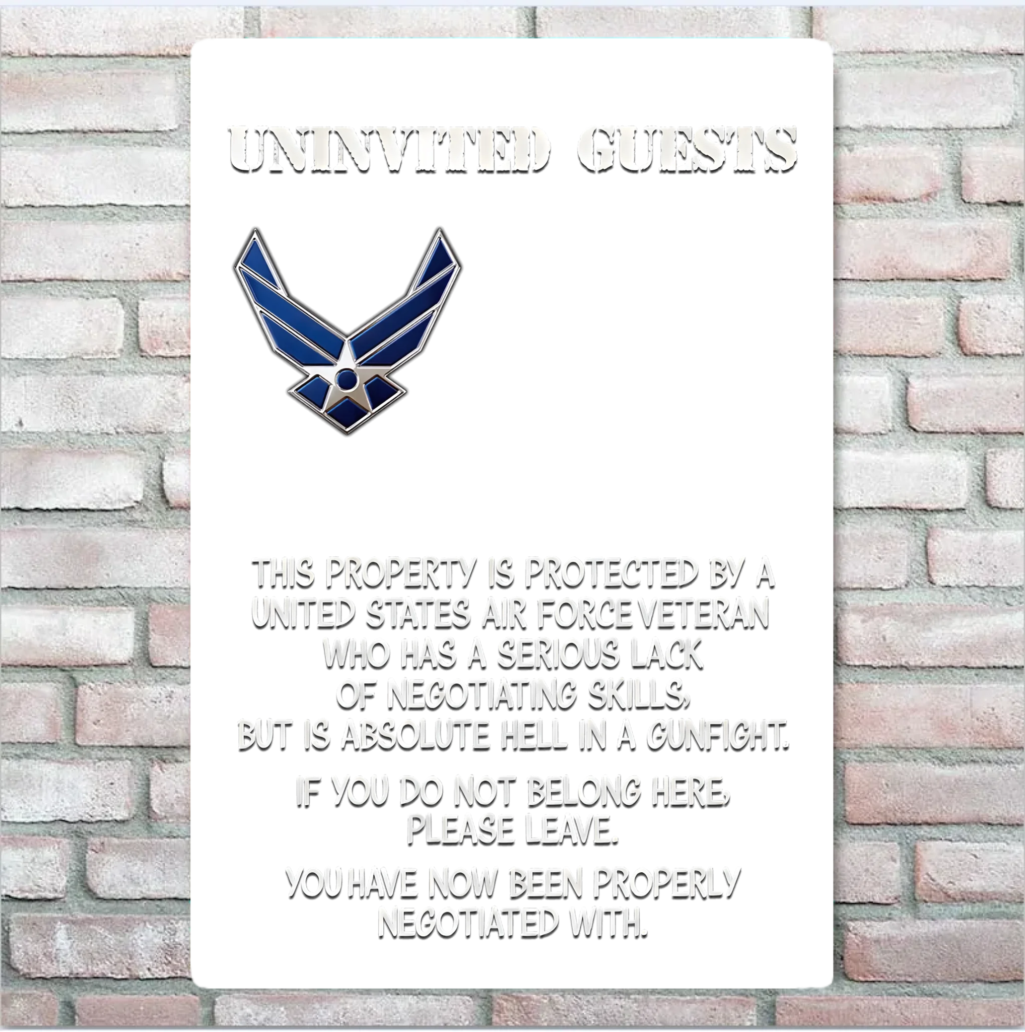 Uninvited Guests This Property Is Protected By A Veteran Personalized Custom Metal Sign 746785 - 746888 - DiyGiftly