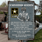 Uninvited Guests This Property Is Protected By A Veteran Personalized Custom Metal Sign 746785 - 746888 - DiyGiftly