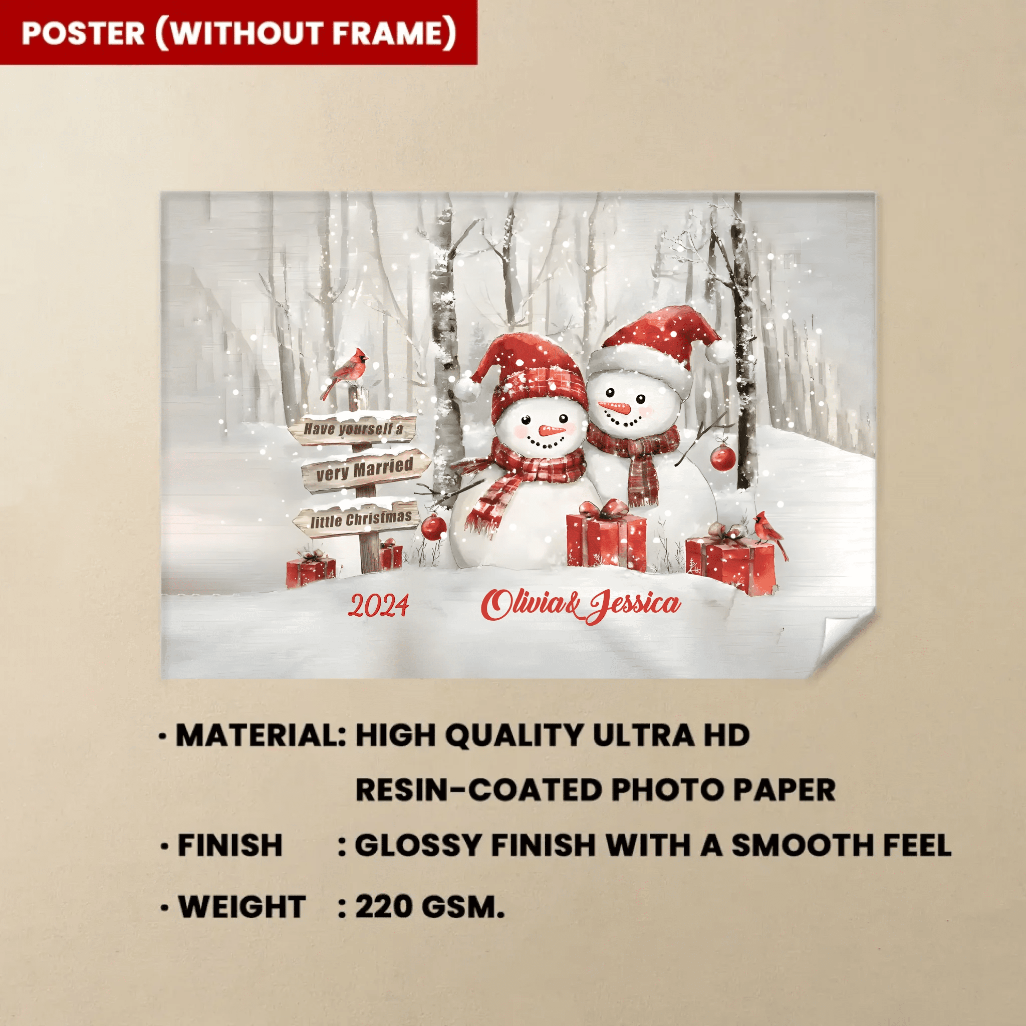 Unique Christmas Gifts for Couples Personalized Newlyweds Gifts Poster 731623 - 731632 - DiyGiftly