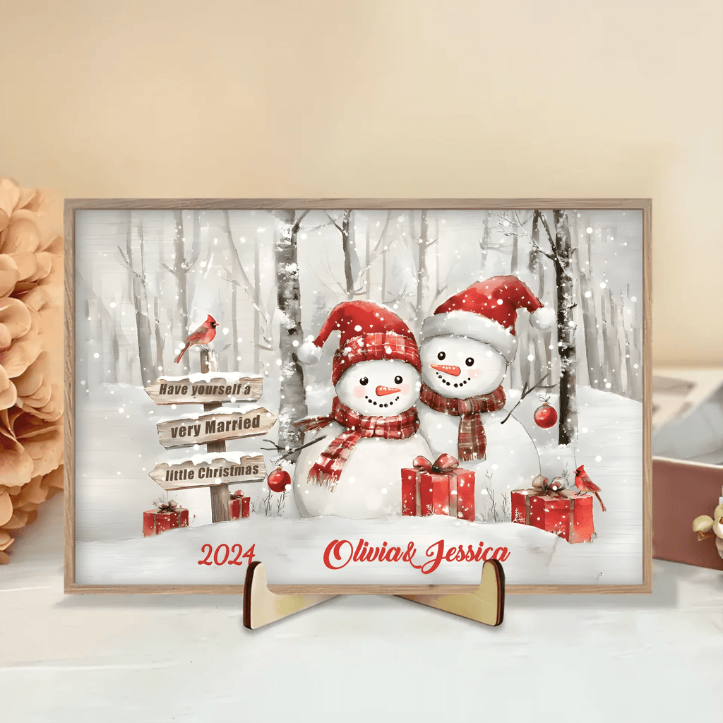 Unique Christmas Gifts for Couples Personalized Newlyweds Gifts Wooden Plaque 731623 - DiyGiftly