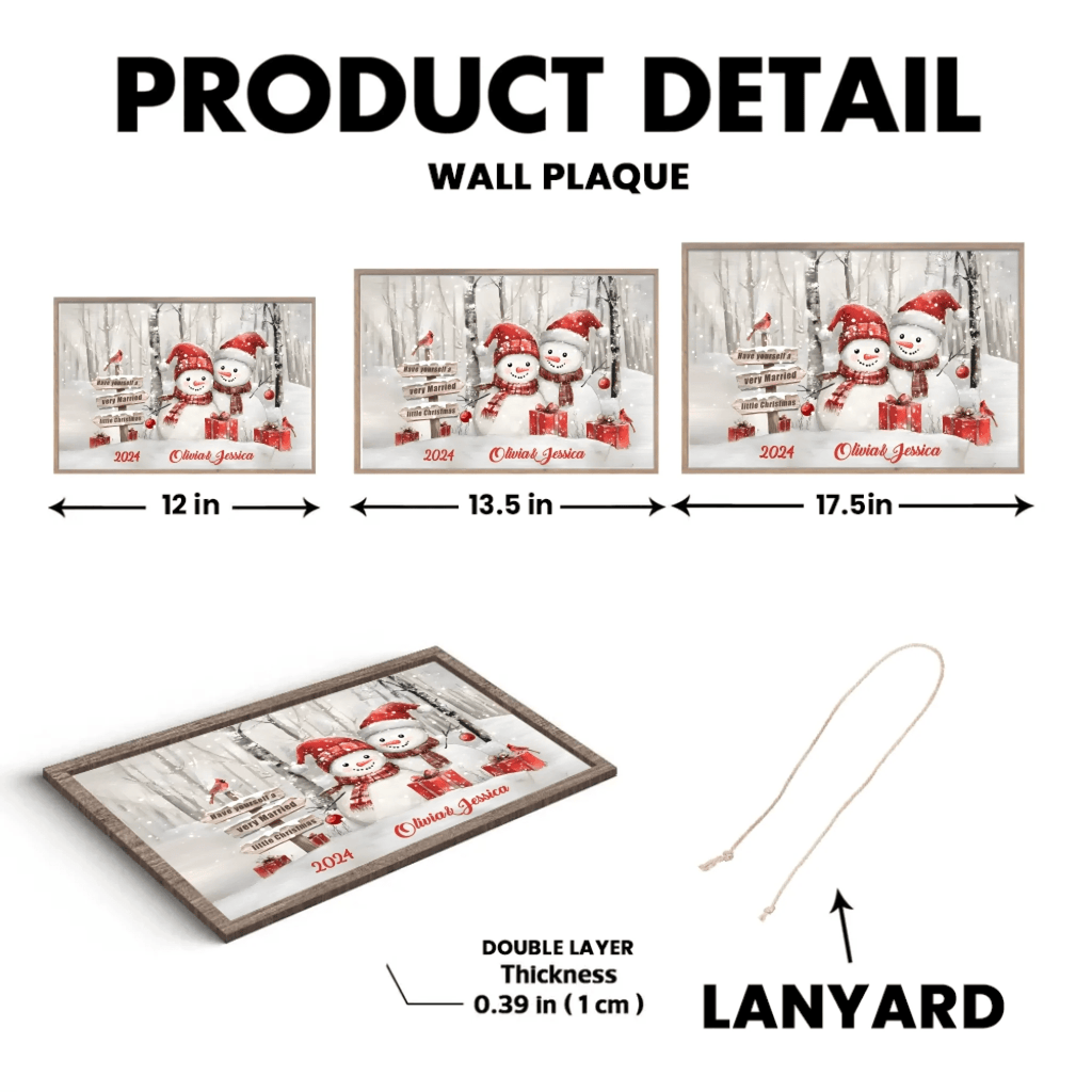 Unique Christmas Gifts for Couples Personalized Newlyweds Gifts Wooden Plaque 731623 - DiyGiftly