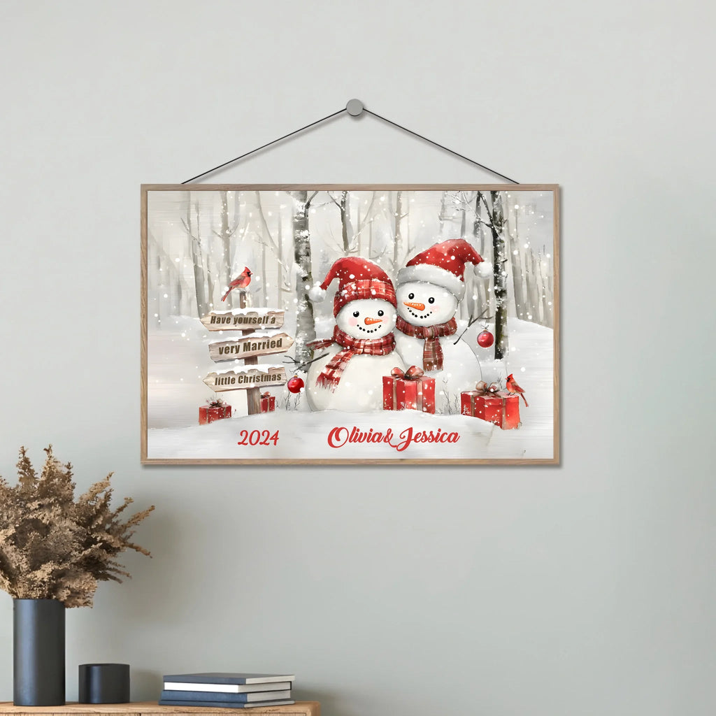 Unique Christmas Gifts for Couples Personalized Newlyweds Gifts Wooden Plaque 731623 - DiyGiftly
