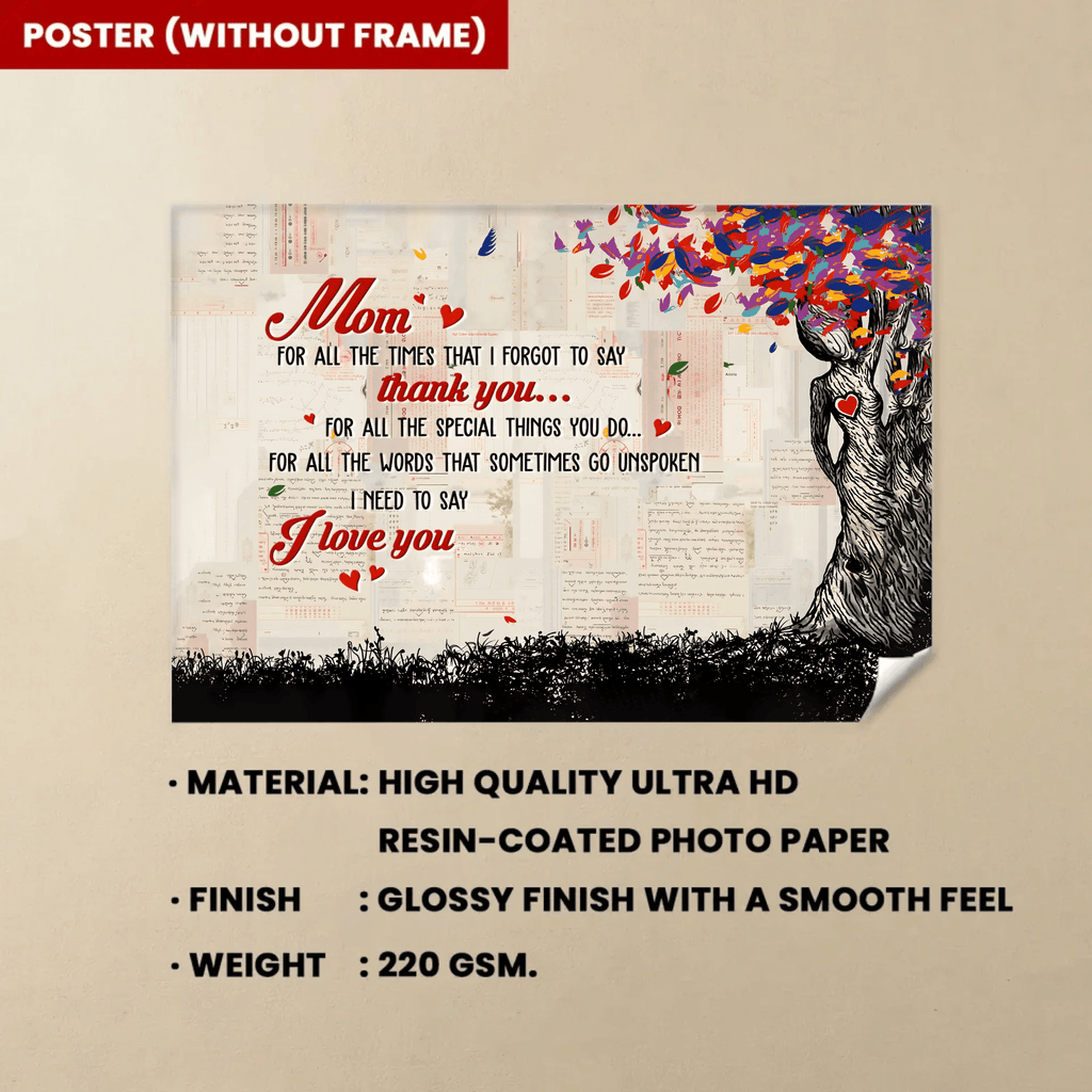 Unspoken Words For Mom - Personalized Poster/Wrapped Canvas - Birthday, Mother's Day Gift From Daughter, Son, Grandchildren 712227 - 713628 - DiyGiftly