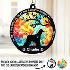 dog rainbow bridge memorial suncatcher ornament personalized design window hanging keepsake product preview