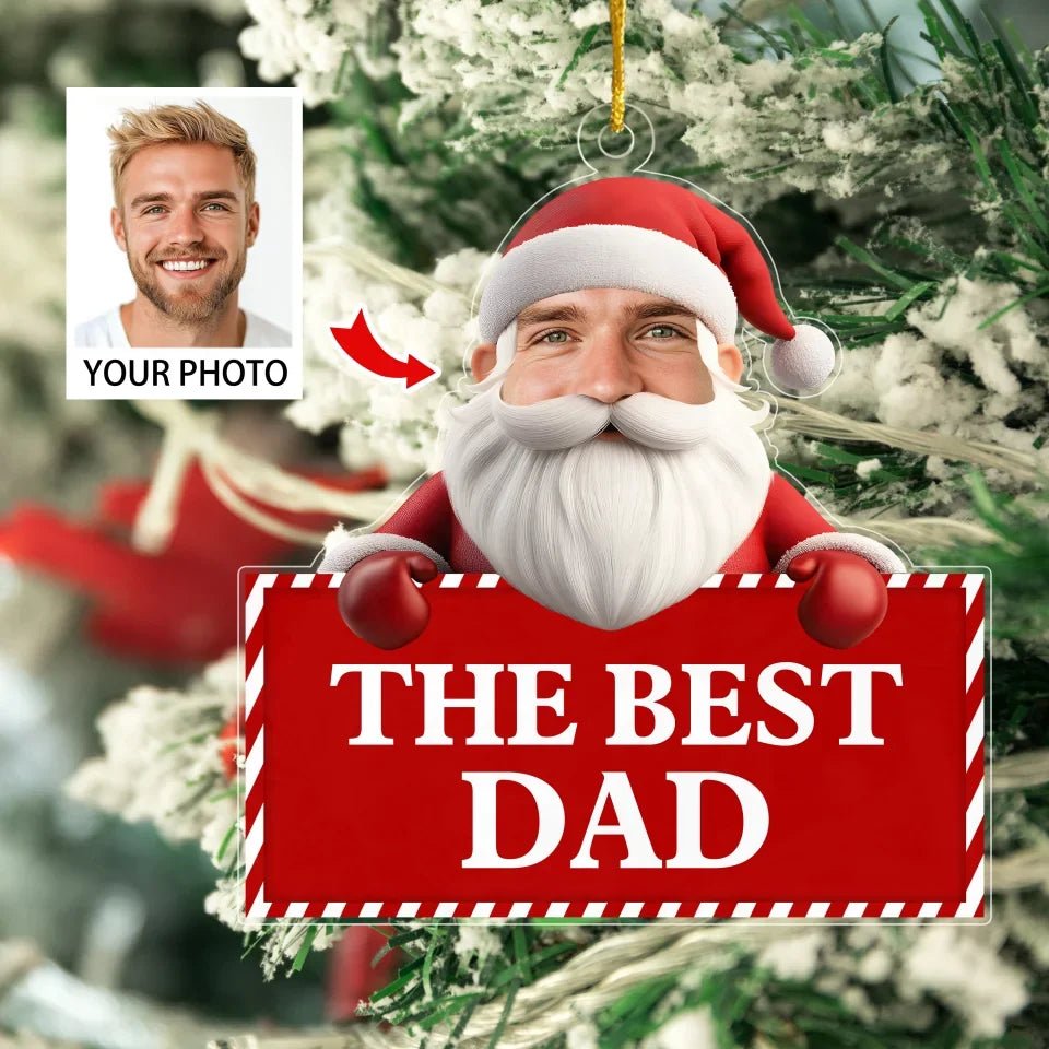 Upload a photo and create a one - of - a - kind Christmas decoration - Personalized Custom Acrylic Ornament 724057 - DiyGiftly