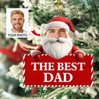 Upload a photo and create a one - of - a - kind Christmas decoration - Personalized Custom Acrylic Ornament 724057 - DiyGiftly