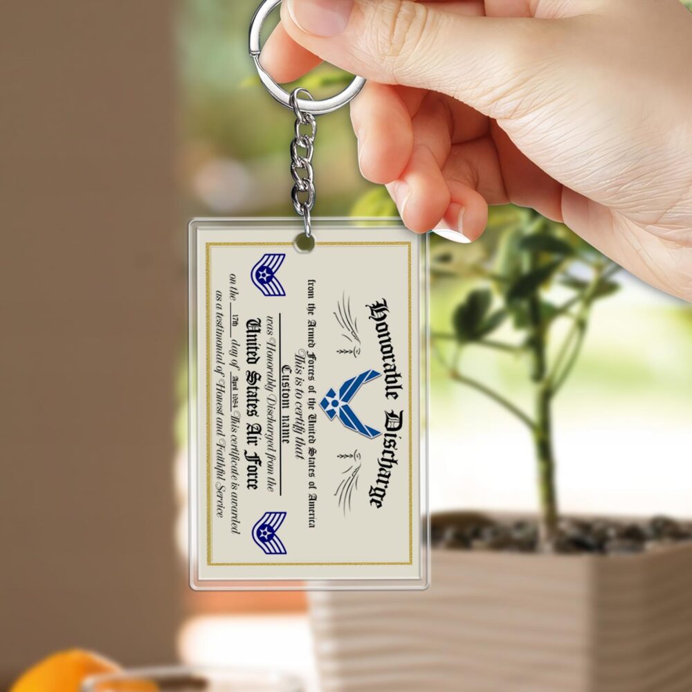 US Air Force, No One Fights Alone – Acrylic Keychain, Personalized Military Gift, Custom Engraved Key Ring for Soldiers, Veterans, or Patriotic Keepsake 33344000 - DiyGiftly