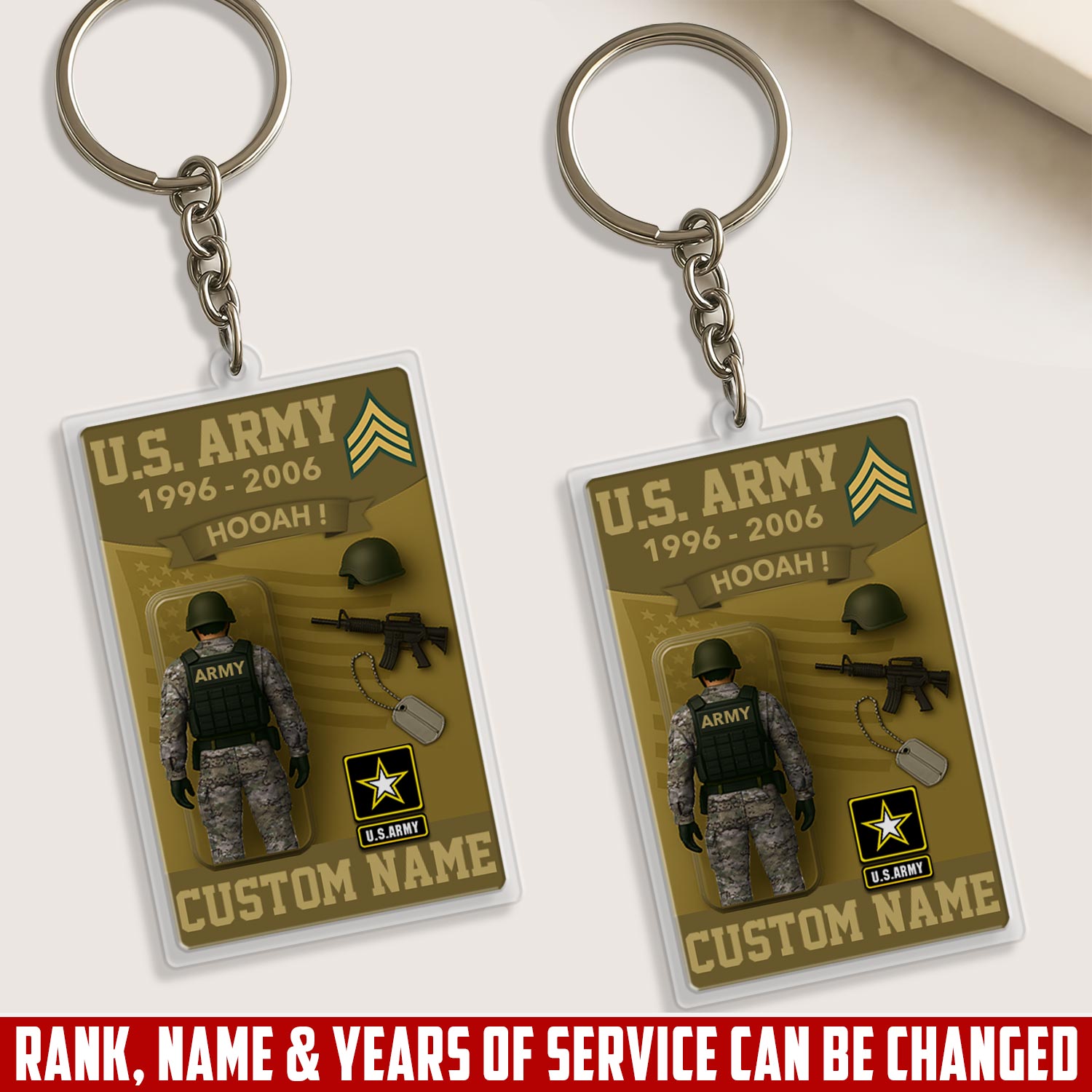 US Army, E 2 Marines Private First Class – Acrylic Keychain, Personalized Military Gift, Custom Engraved Key Ring for Soldiers, Veterans, or Patriotic Keepsake 10453248 - DiyGiftly