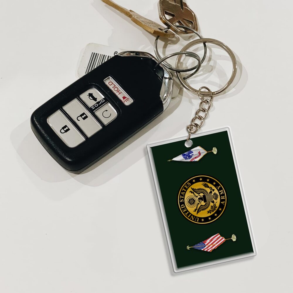 US Army, Honor, Duty, Service – Acrylic Keychain, Personalized Military Gift, Custom Engraved Key Ring for Soldiers, Veterans, or Patriotic Keepsake 81302784 - DiyGiftly