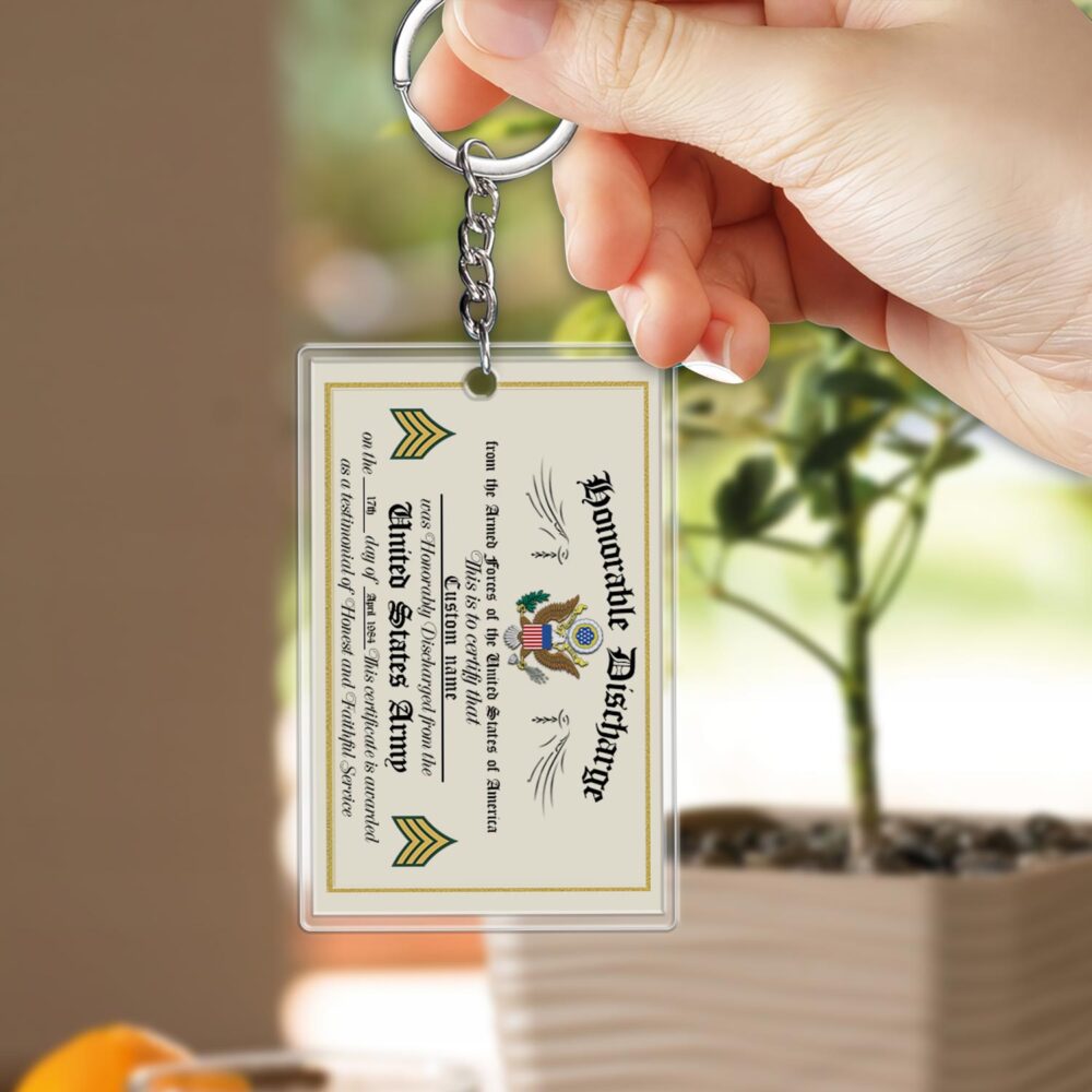 US Army, Honor, Duty, Service – Acrylic Keychain, Personalized Military Gift, Custom Engraved Key Ring for Soldiers, Veterans, or Patriotic Keepsake 81302784 - DiyGiftly
