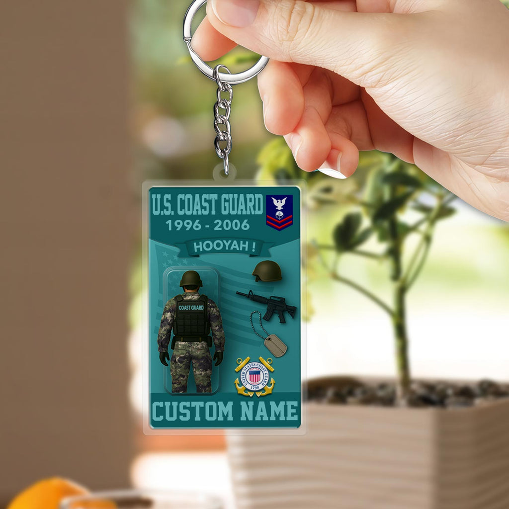 US Coast Guard, E 2 Marines Private First Class – Acrylic Keychain, Personalized Military Gift, Custom Engraved Key Ring for Soldiers, Veterans, or Patriotic Keepsake 08534016 - DiyGiftly