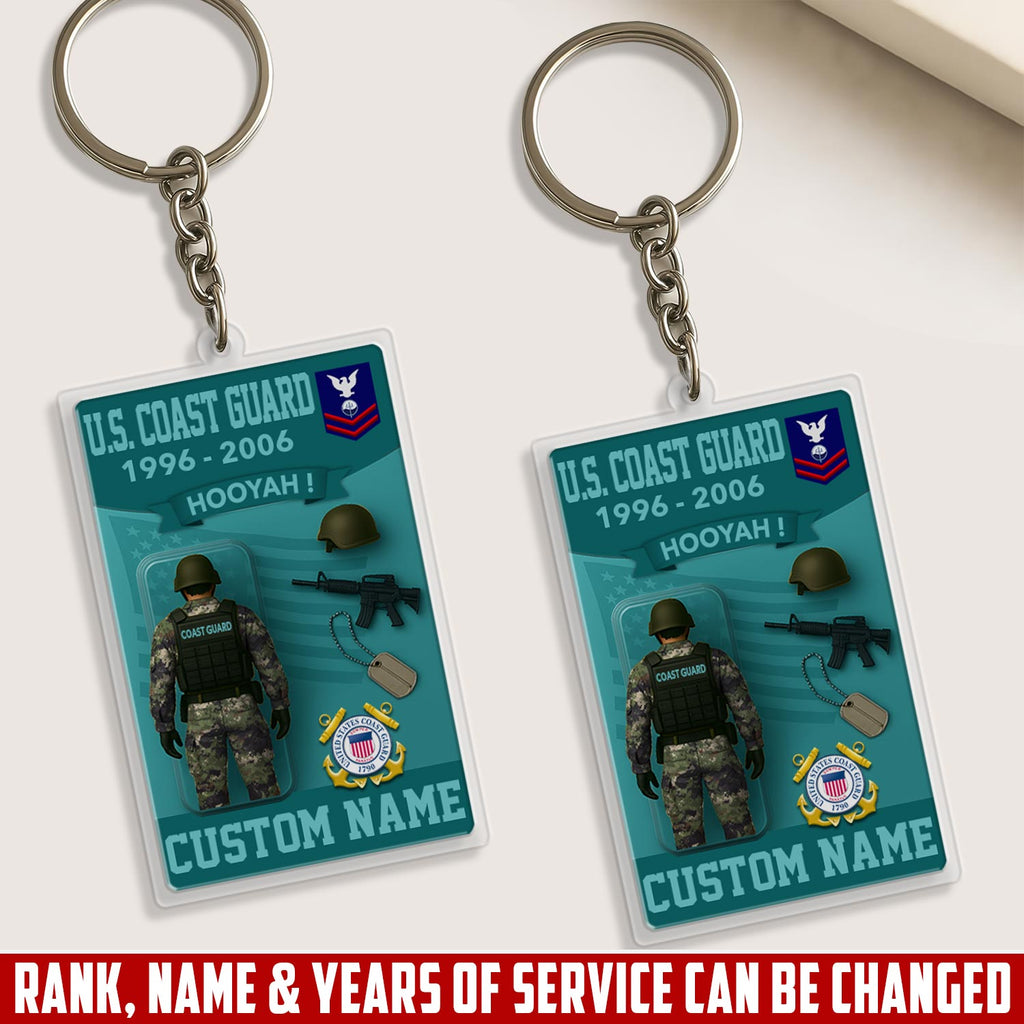 US Coast Guard, E 2 Marines Private First Class – Acrylic Keychain, Personalized Military Gift, Custom Engraved Key Ring for Soldiers, Veterans, or Patriotic Keepsake 08534016 - DiyGiftly