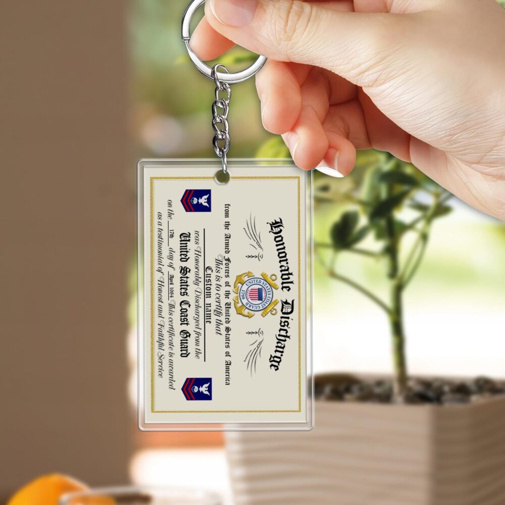 US Coast Guard, Freedom Isn’t Free – Acrylic Keychain, Personalized Military Gift, Custom Engraved Key Ring for Soldiers, Veterans, or Patriotic Keepsake 15697152 - DiyGiftly
