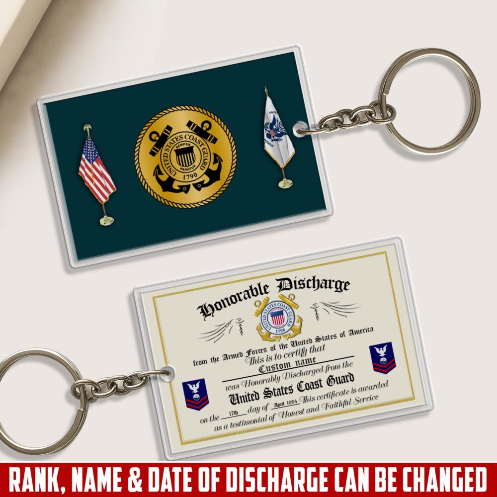 US Coast Guard, Freedom Isn’t Free – Acrylic Keychain, Personalized Military Gift, Custom Engraved Key Ring for Soldiers, Veterans, or Patriotic Keepsake 15697152 - DiyGiftly