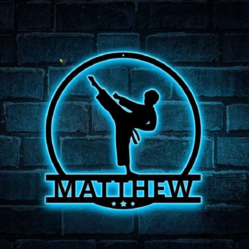 ustom Children's Karate Metal Lamp – Personalized LED Wall Light for Kids’ Martial Arts Room, Bedroom, or Dojo, Unique Gift for Young Karate Students and Martial Arts Enthusiasts 99707392 - DiyGiftly