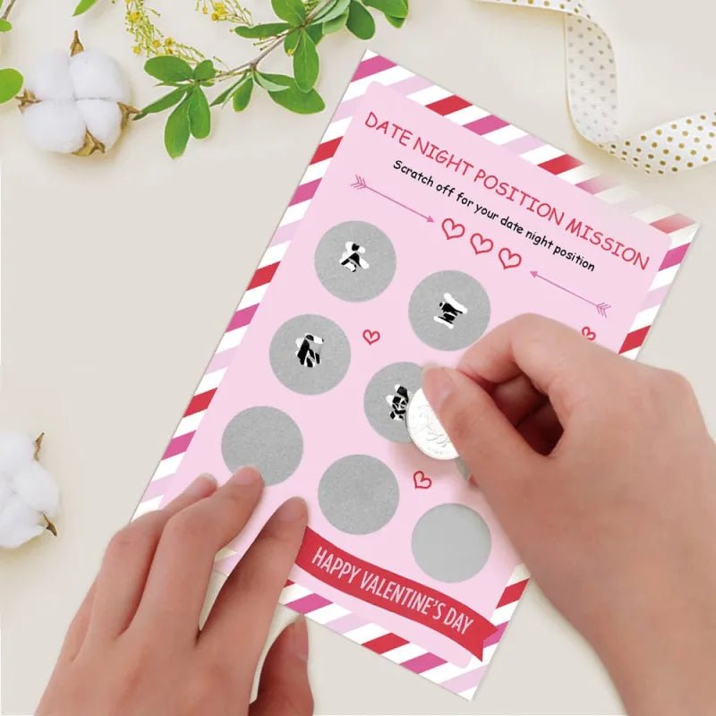 Valentine's Day Date Night Naughty Scratch Card Surprise Funny Position Scratch off Card - DiyGiftly