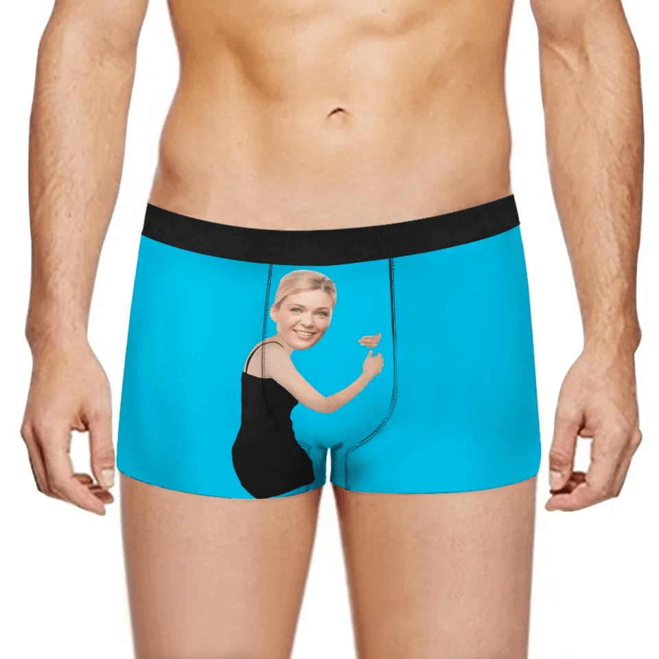 personalized face photo boxer shorts soft stretch comfort gift for boyfriend