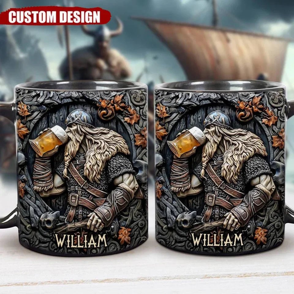 Viking Warrior Drinking Legend Raise Your Horn - Personalized Viking Mug 747705 - DiyGiftly