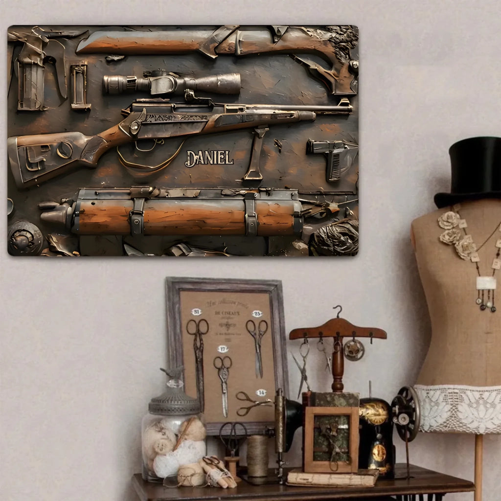 Vintage Tools - Personalized Hunting Rectangle Metal Sign 737268 - 737280 - DiyGiftly
