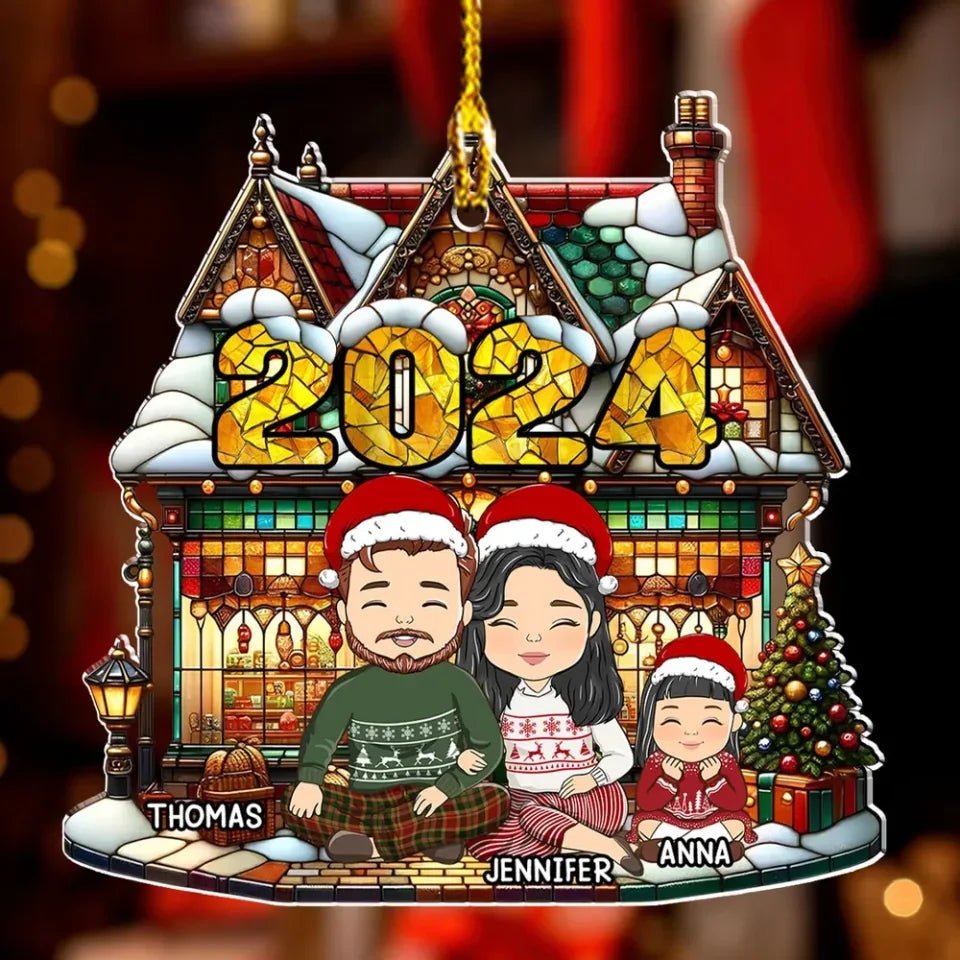 Warm Family - Personalized Custom Acrylic Ornament 720889 - DiyGiftly