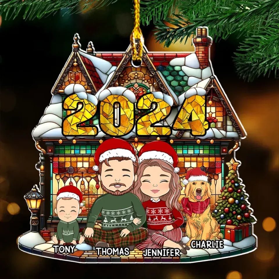 Warm Family - Personalized Custom Acrylic Ornament 720889 - DiyGiftly